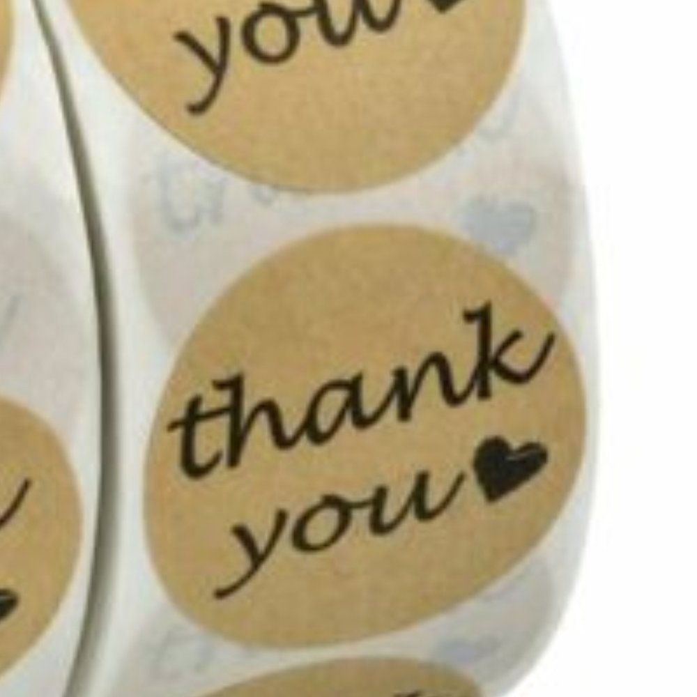500 ROUND Thank You Stickers PRICE IS FIRM - Picture 2 of 2
